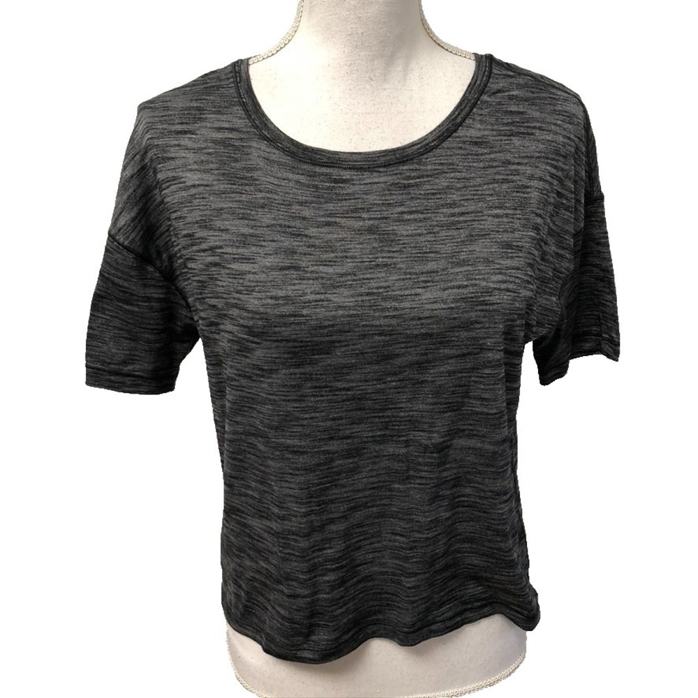 Lululemon Run It Out Tee Heathered Black Short Sleeve Activewear Gym Workout